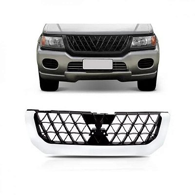 Grade do radiador pajero sport mitsubishi de 2000 a 2004 preta e cromada