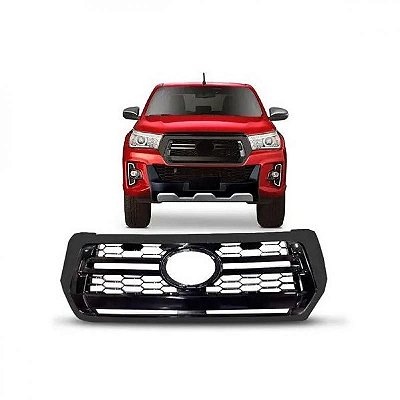 Grade do radiador hilux toyota de 2018 a 2020 preta brilhante e cinza escuro picape