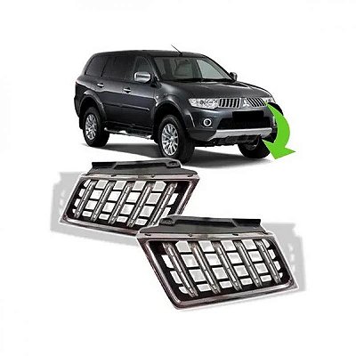Grade do radiador pajero dakar mitsubishi de 2009 a 2013 lado direito cromada