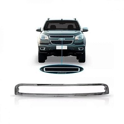 Moldura inferior para choque s10 chevrolet de 2012 a 2016 superior cromada para grade