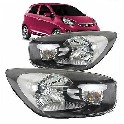 Farol picanto kia de 2012 a 2017 lado esquerdo elétrico com motor sem projetor