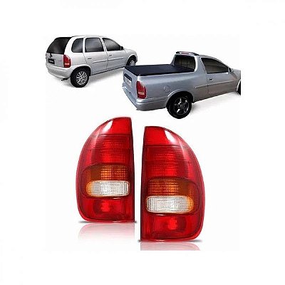 Lanterna corsa picape e perua chevrolet de 1994 a 1999 traseira lado direito tricolor