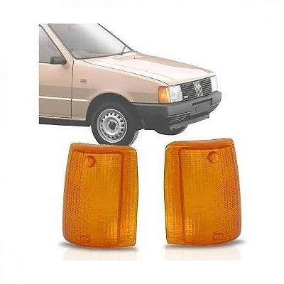Lente da lanterna uno fiat de 1985 a 1990 dianteira lado esquerdo âmbar modelo cibie