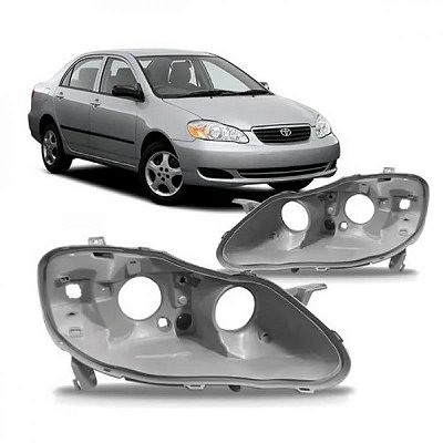 Carcaça de farol corolla toyota de 2003 a 2008 lado direito cinza