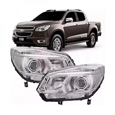 Farol s10 chevrolet de 2012 a 2016 lado esquerdo elétrico com projetor