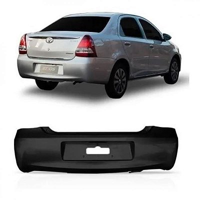 Para choque etios toyota de 2012 a 2016 traseiro preto sedã