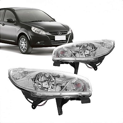 Farol j3 jac de 2010 a 2013 lado esquerdo cromado manual