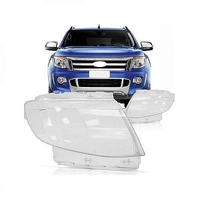 Lente de farol ranger ford de 2013 a 2016 lado esquerdo
