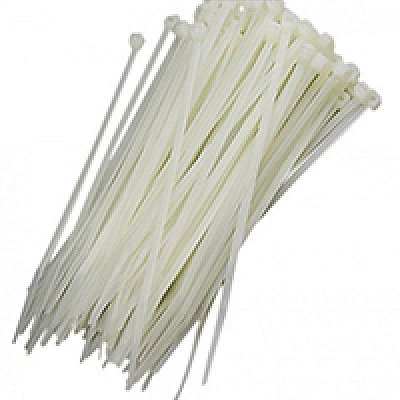 Abraçadeira de nylon branca de 28 centímetros conjunto de 100 unidades