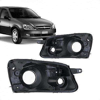 Carcaça de farol corsa classic chevrolet de 2010 a 2016 lado direito