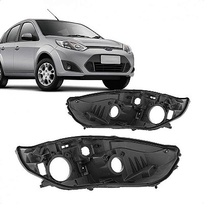Carcaça de farol fiesta ford de 2010 a 2014 lado esquerdo rocam