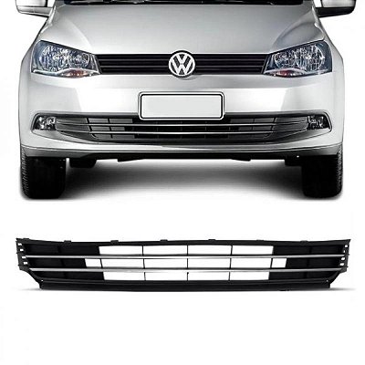 Grade do para choque gol volkswagen de 2013 a 2016 dianteira central carcaça preta com friso cromado geração 6