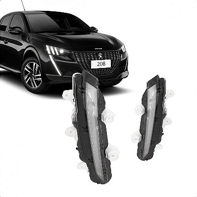 Farol auxiliar 208 peugeot de 2020 a 2024 lado direito carcaça branca luz diurna com LED