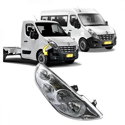 Farol master renault de 2013 a 2022 lado esquerdo manual e elétrico sem auxiliar