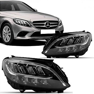 Farol c180 c200 c300 c63 mercedes benz de 2019 a 2022 lado esquerdo elétrico totalmente LED sem reator