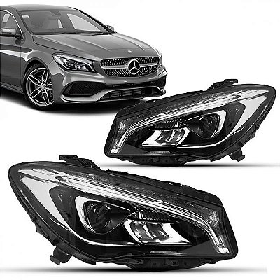 Farol cla mercedes benz de 2015 a 2018 lado direito com LED sem reator oito pinos