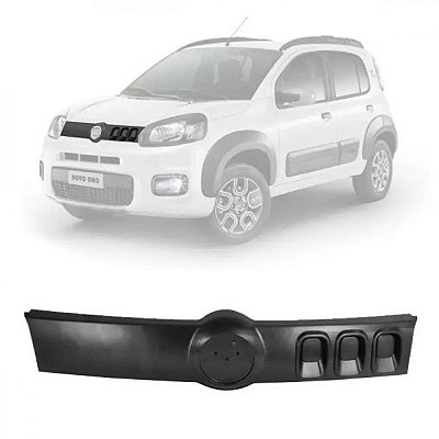Grade do radiador uno fiat de 2015 a 2021 preta brilhante versão sport com moldura inferior do para choque cinza