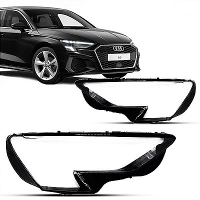 Lente de farol a3 audi de 2021 a 2023 lado esquerdo