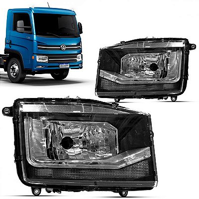 Farol delivery volkswagen de 2017 a 2025 lado direito com luz de rodagem diurna LED 12 volts