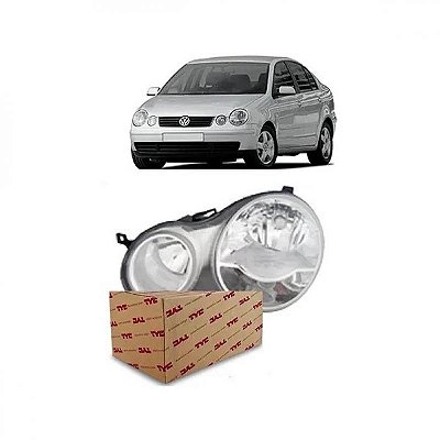 Farol polo volkswagen de 2003 a 2006 lado esquerdo regulagem manual e elétrica