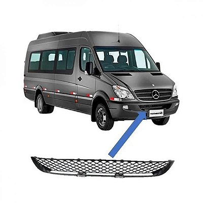 Grade de para choque sprinter mercedes benz de 2012 a 2016 dianteira central preta