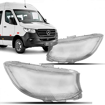 Lente de farol sprinter mercedes benz de 2020 a 2025 lado direito