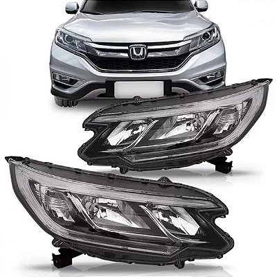 Farol crv honda de 2015 a 2017 lado esquerdo preto manual com LED