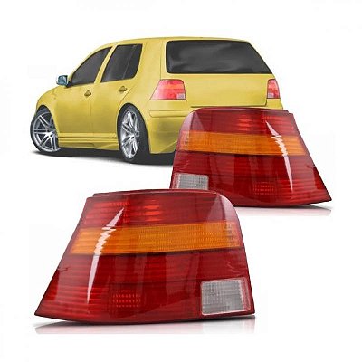 Lanterna golf volkswagen de 1999 a 2006 traseira lado direito tricolor