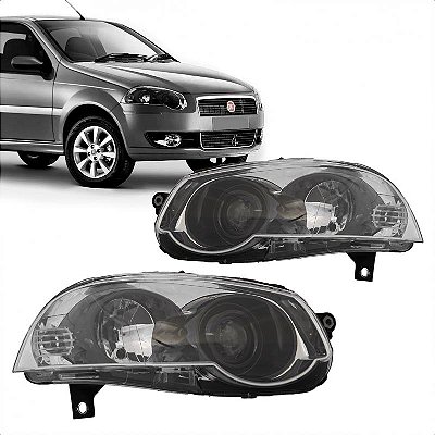 Farol palio fiat de 2009 a 2020 e siena fiat de 2009 a 2012 lado direito cromado com bola e anel preto