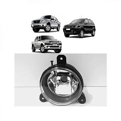Farol auxiliar ranger ford de 2005 a 2012 e ecosport ford de 2003 a 2007 lado esquerdo e lado direito com carcaça preta