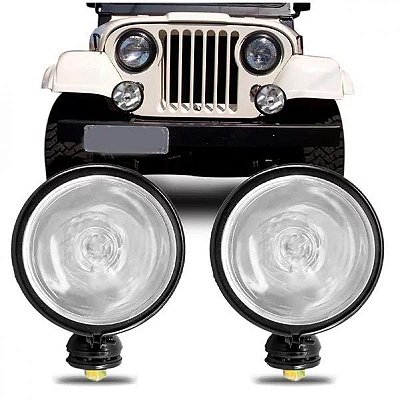 Farol fora de estrada preto e branco de 130 milímetros