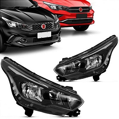 Farol argo e cronos fiat de 2017 a 2024 lado esquerdo manual com LED