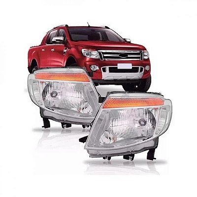 Farol ranger ford de 2013 a 2016 lado esquerdo cromado elétrico H4