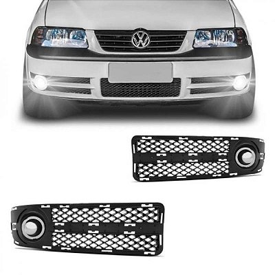 Grade para para choque gol volkswagen de 2004 a 2005 dianteiro lado esquerdo cromado geração três ponteira para choque fase dois
