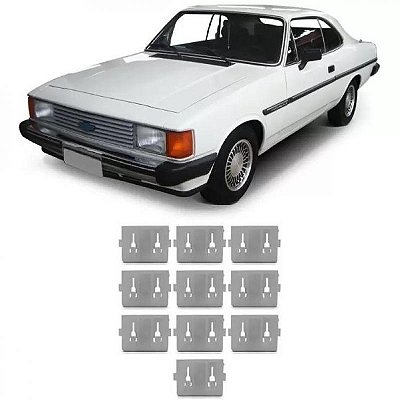 Grampo de friso opala e comodoro chevrolet 10 peças
