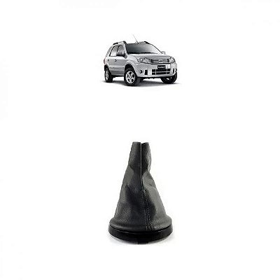 Coifa de câmbio ecosport e fiesta ford de 2003 a 2012 carcaça preta napa com aro para choque