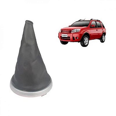 Coifa de câmbio ecosport e fiesta ford de 2003 a 2012 cinza napa com aro cinza