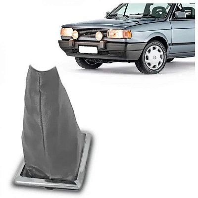 Coifa de câmbio gol volkswagen de 1991 a 1996 cinza napa com aro cromado