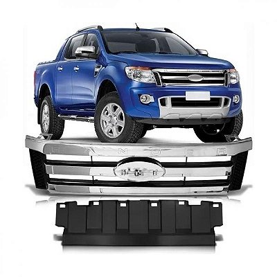 Grade do radiador ranger ford de 2013 a 2016 cromada e preta