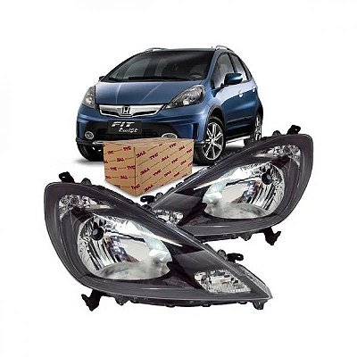 Farol fit honda de 2013 a 2014 lado direito negro versão twist