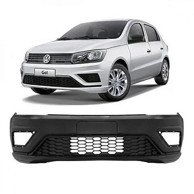 Para choque gol e voyage volkswagen de 2018 a 2023 dianteiro preto liso com grade