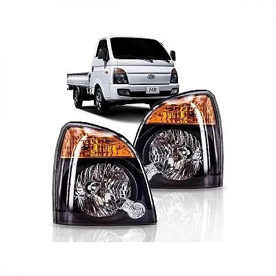 Farol hr hyundai de 2013 a 2022 lado esquerdo preto manual