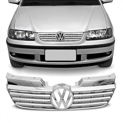 Grade do radiador gol volkswagen de 1999 a 2003 cromada geração 3 ponteira para choque fase parachoque