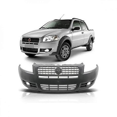 Para choque strada fiat de 2009 a 2013 dianteiro cinza working com furo e primer