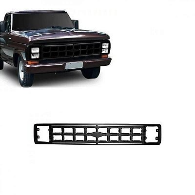Grade do radiador f1000 ford de 1985 a 1992 preta com aro preto