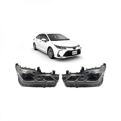 Farol corolla toyota de 2020 a 2025 lado esquerdo elétrico sem motor com LED e luz diurna DRL