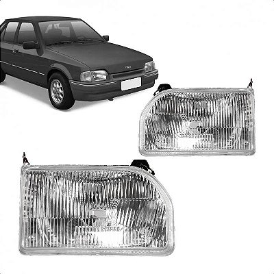 Farol escort hobby ford de 1987 a 1995 e verona ford e apollo volkswagen de 1990 a 1992 lado direito versão LT policarbonato
