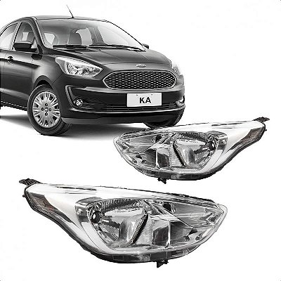 Farol ka ford de 2019 a 2022 lado esquerdo cromado manual H4