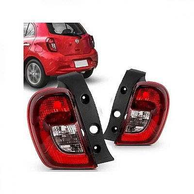 Lanterna march nissan de 2014 a 2020 traseira lado direito fumê