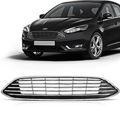 Grade do para choque focus ford de 2016 a 2019 dianteiro central com suporte para friso cromado
